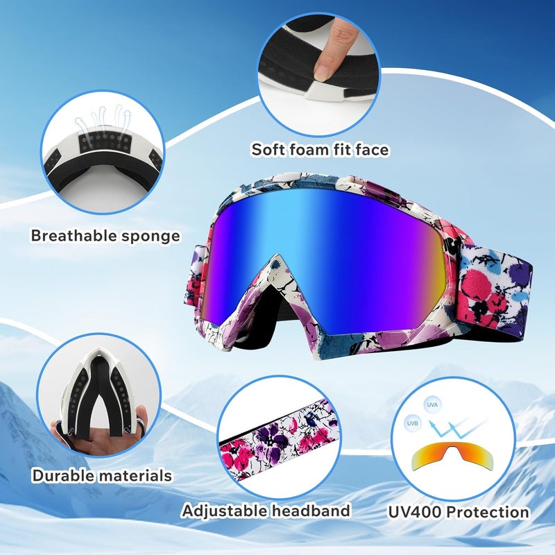 4-FQ Motocross Goggles ATV DirtBike Riding Racing Eyewear Windproof Glasses, Eye Protection Safety Goggles for Youth Men & Women, UV400 Anti-Fog Scratch Impact Resistant - Image 2